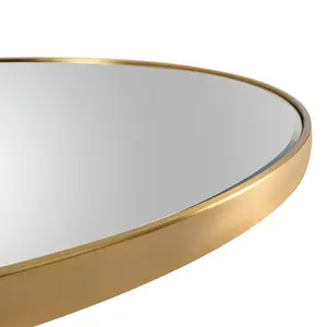 Salma Metal Flat Mirror Satin Brass/Bevel Edge / 170cm H x 61cm W