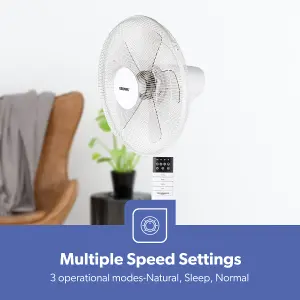 Geepas 16" Pedestal Fan with Remote Control 60W Free-Standing Oscillating Cooling Fan