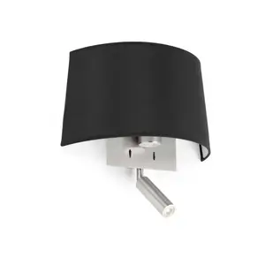 Luminosa Volta 1 Light Indoor Wall Light Reading Lamp Black, Satin Nickel, E27