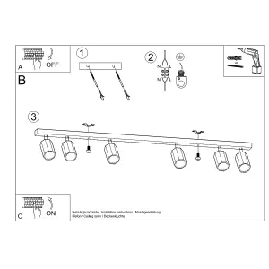 Zake Wood Bronze 6 Light Classic Ceiling Light