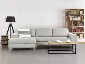 Right-Hand Corner Sofa KIRUNA Light Grey Fabric Right Hand