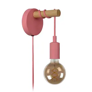 Lucide Pola Modern Wall Light Children 12cm - 1xE27 - Pink