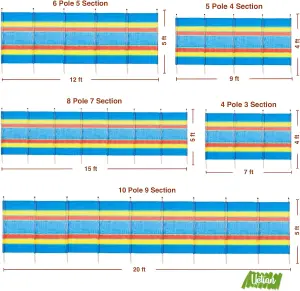 Windbreak, Extra Tall Colourful Wind Break for Camping, Caravan, Festival and Beach Windbreaker Sun Shelter Garden Screen - 4 Pole