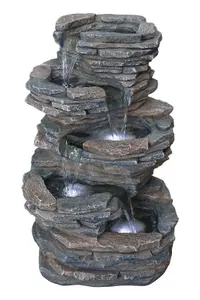 Aqua Creations Hereford Slate Falls Solar Water Feature with Protective Cover