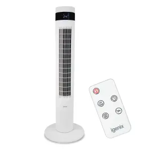 Igenix IGFD6035W Digital Tower Fan, 35 Inch, White