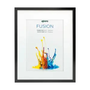 Kenro Fusion Series Black Metal Photo Frame A3 / 42x29.7cm with Picture Mat for Photo A4 / 21x29.7cm - FNC2130B