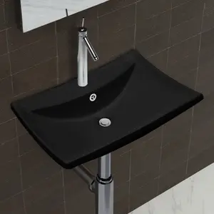 Belfry Bathroom 600mm L x 440mm W Ceramic Rectangular Sink Black