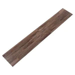 Set of 36 Brown Wood Grain Self Adhesive PVC Vinyl Tiles Flooring Plank Covering 5m²