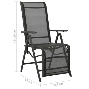 Berkfield Reclining Garden Chairs 2pcs Textilene and Aluminium Black