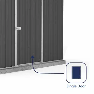 Absco Space Saver Pent Dark Grey Metal Shed 2.26m x 0.78m Garden Storage Building 7.5ft x 3ft