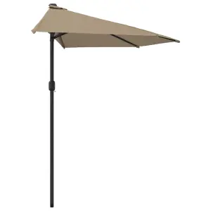 Berkfield Balcony Parasol with Aluminium Pole Taupe 300x150 cm Half