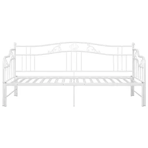 Berkfield Pull-out Sofa Bed Frame White Metal 90x200 cm