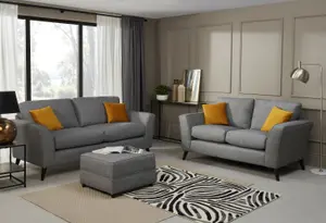 Modern Home Caxton 3+2 Seater Sofa Set with footstool Charcoal