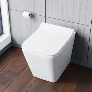 Nes Home Back to Wall Rimless Toilet, Concealed Cistern & Seat White