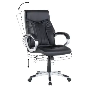 Executive Chair Faux Leather Black TRIUMPH