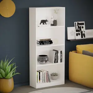 Ronald Bookcase White / 140 cm H x 60 cm W