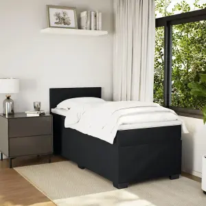 Berkfield Box Spring Bed with Mattress Black 90x190 cm Velvet