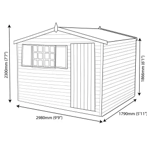 Shire Security Cabin 10x6 ft Apex Wooden Shed - Assembly service included