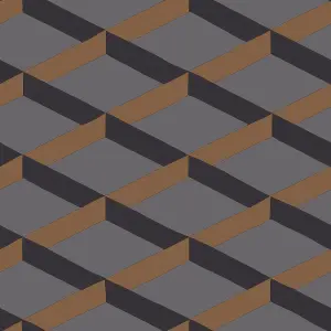 Galerie Luxe Tan Grey Shadow Trellis Smooth Wallpaper