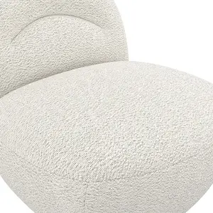 Langham Swivel Chair - Boucle Fabric - L86 x W76 x H78 cm - Ivory - Fully Assembled