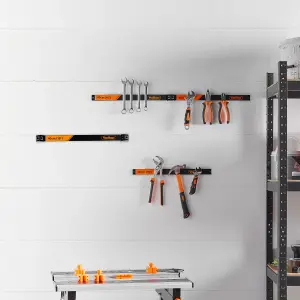 VonHaus Magnetic Tool Holders, Magnetic Tool Strip 4 x 40cm, 16" Wall Mounted Strips, Space Saving & Strong Magnetic Tool Holders