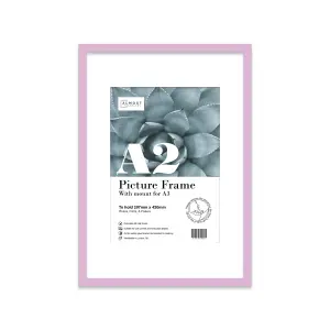 A2 Lilac Picture Frame With Mount for A3 (29.7 x 42cm - 11.7 x 16.5in) Poster, Photo, Artwork, or Print.