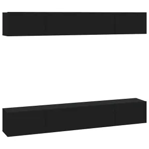 Berkfield Wall TV Cabinets 4 pcs Black 100x30x30 cm