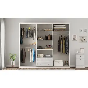 DAISY 6 Door 2 Drawer Wardrobe, White