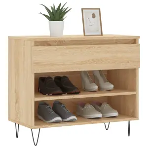 Berkfield Shoe Cabinet Sonoma Oak 70x36x60 cm Engineered Wood