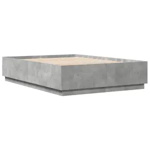 Berkfield Bed Frame with LED without Mattress Concrete Grey 160x200 cm