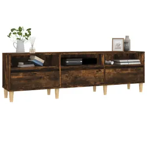 Berkfield TV Cabinet Smoked Oak 150x30x44.5 cm Engineered Wood