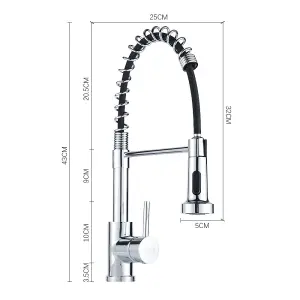 Chrome Commercial Swivel Pull out Kitchen Tap Mixer Tap Faucet