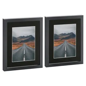 Photo Frames with 5" x 7" Mount - 8" x 10" - Black Mount - Pack of 2