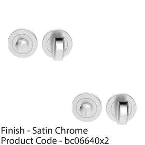 2 PACK - Thumbturn Lock And Release Handle Concealed Fix 50mm Dia Satin Chrome