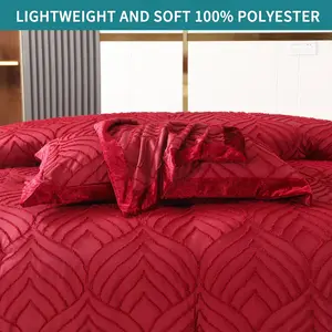 Solid Colour Duvet Cover Set with Pillowcases Burgundy / Kingsize