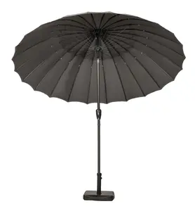 2.7m Grey Crank and Tilt Shanghai Parasol (38mm Pole, 24 Ribs)