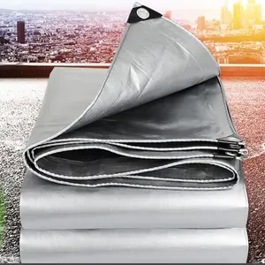 Tarpaulin Regular And Heavy Duty Waterproof Cover Tarp Ground Sheet Multi Sizes Silver 2m x 3m