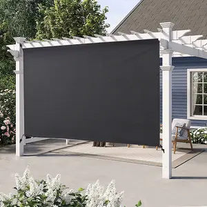 Outdoor Black Waterproof Sunshade Privacy Panel Gazebo Sidewall Panels Sunwall 304.8cm W x 304.8cm L