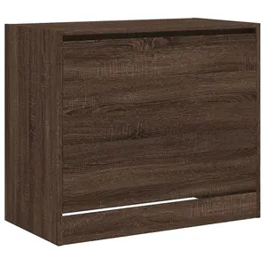 Berkfield Shoe Cabinet Brown Oak 80x42x69 cm Engineered Wood