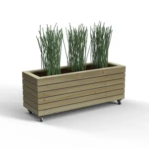 Forest Garden Linear Natural Timber Rectangular Planter (H)49.6cm (W)120cm