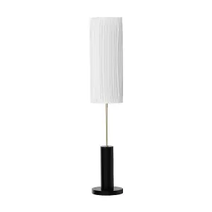 127CM Height E27 1-Light Fabric Lampshade Floor Lamp with Foot Switch and Black Base