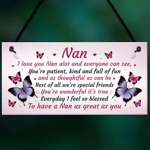 Nan Gift For Birthday Xmas Hanging Plaque Gift For Nan From Grandchildren Grandparent Gift