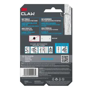 3M Claw Drywall Picture hanger (H)23mm (W)23mm, Pack of 4