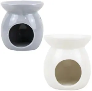 Set Of 2 Oil Burner Ceramic Tea Light Granules Tart Wax Aroma Home Gift Melts