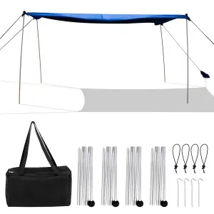 Costway 3 x 3 m Beach Canopy Shields Large Outdoor Picnic Tent Sun Shelter w/ 4 Sandbags