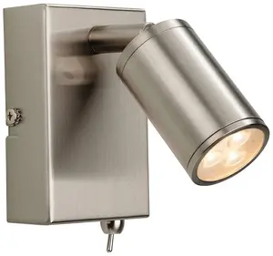 Luminosa Orion LED 3 Light Indoor Wall Spotlight (Switched) Brushed Steel