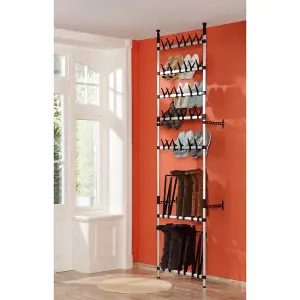 Berkfield Telescopic Shoe Rack with Rods Aluminium