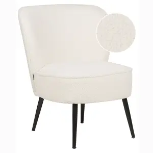 Beliani Modern Armchair VOSS Boucle White