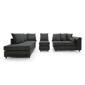 Dylan Large Corner Sofa Left Facing in Black