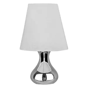 Interiors by Premier Nell White Fabric Shade Table Lamp